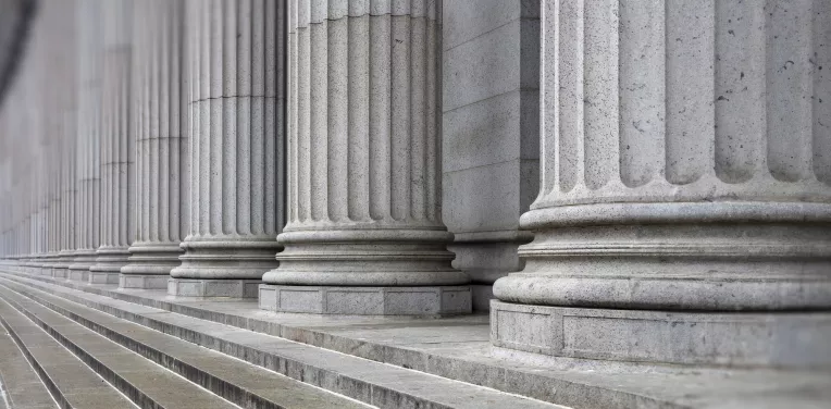Stone pillars reeding into the distance